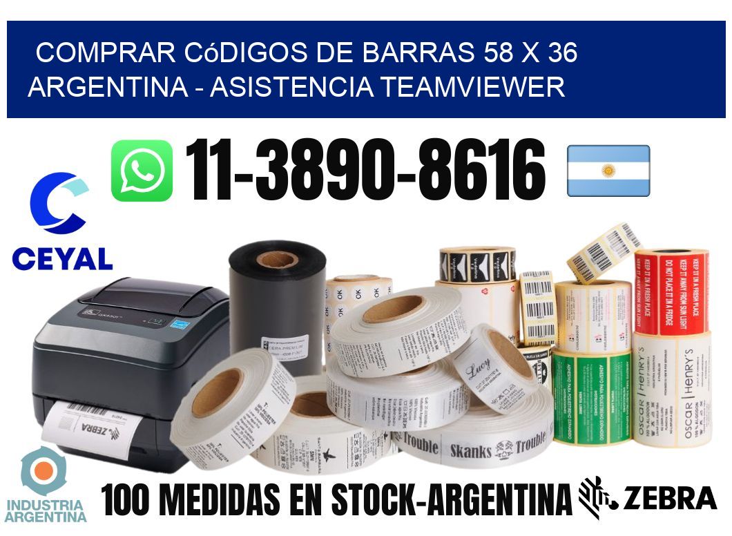Comprar códigos de barras 58 x 36 argentina - asistencia teamviewer