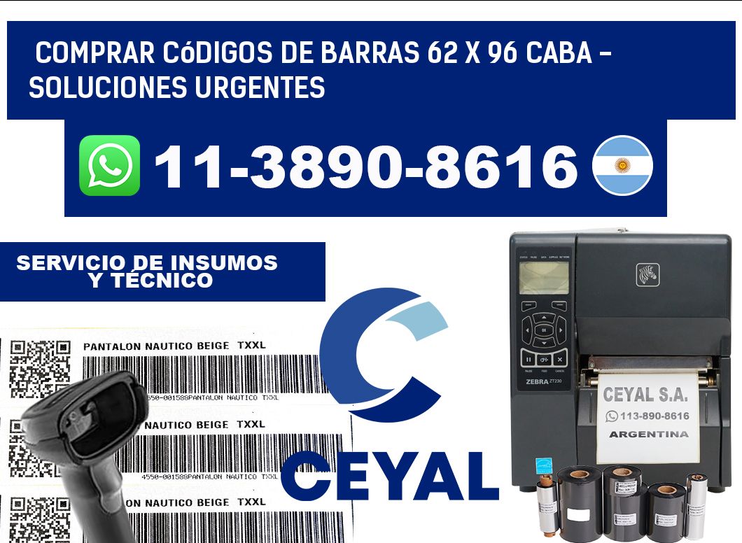 Comprar códigos de barras 62 x 96 CABA - soluciones urgentes