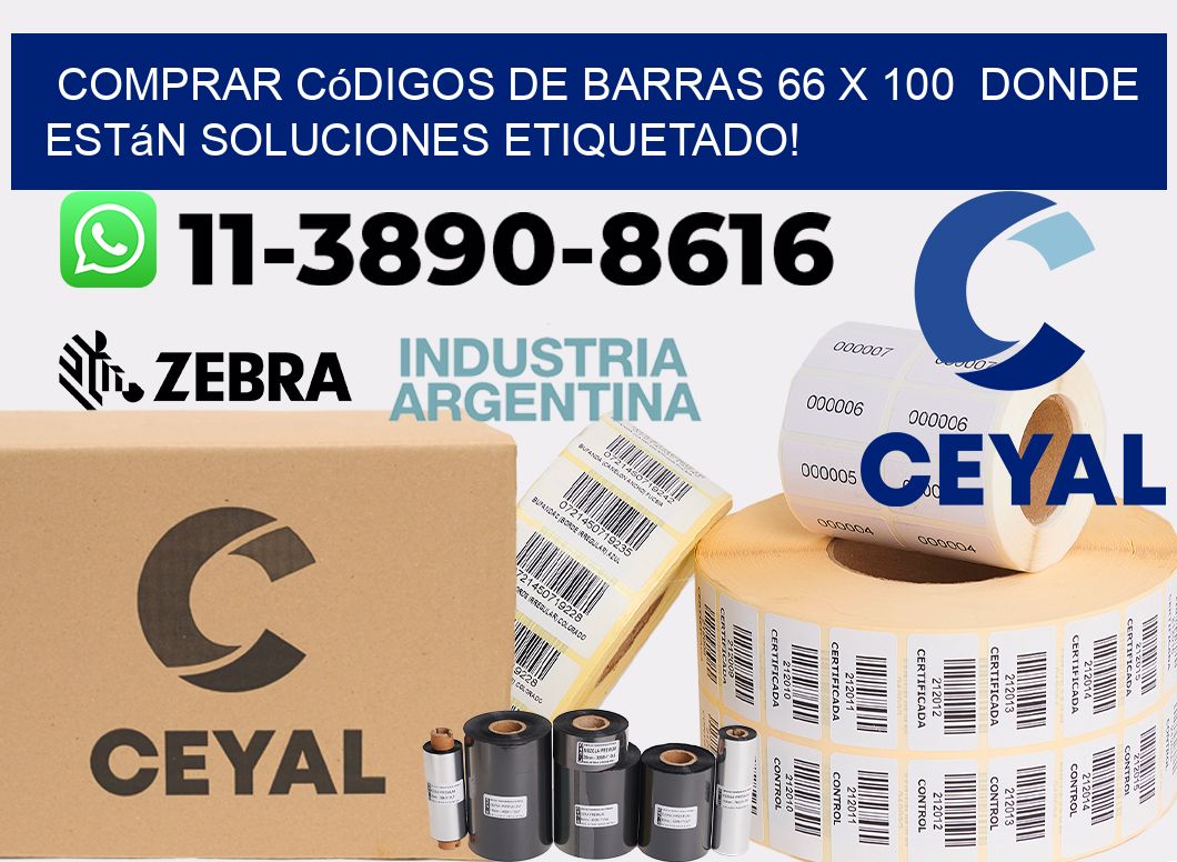 Comprar códigos de barras 66 x 100  donde están soluciones etiquetado!