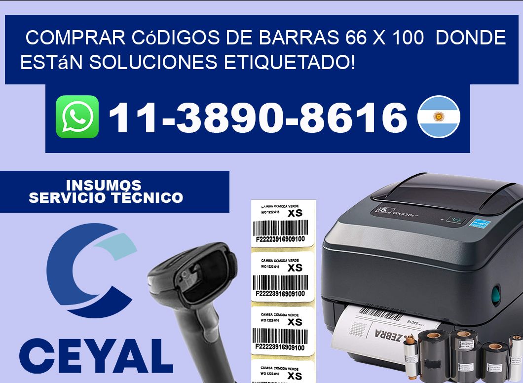 Comprar códigos de barras 66 x 100  donde están soluciones etiquetado!