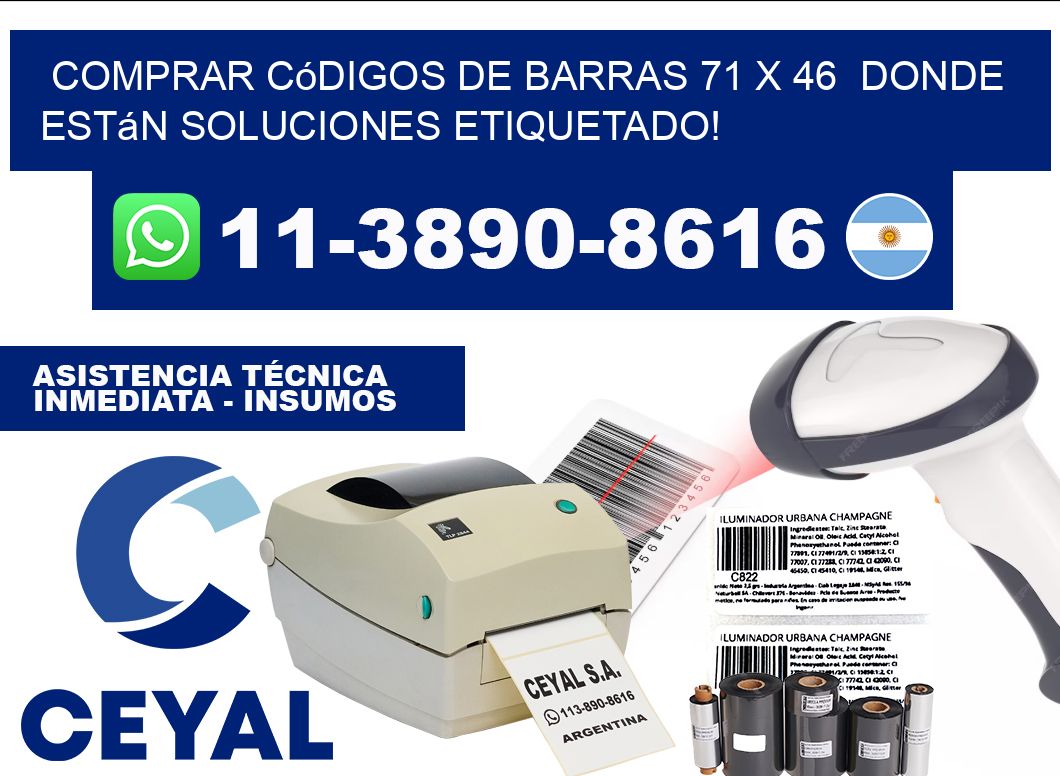 Comprar códigos de barras 71 x 46  donde están soluciones etiquetado!