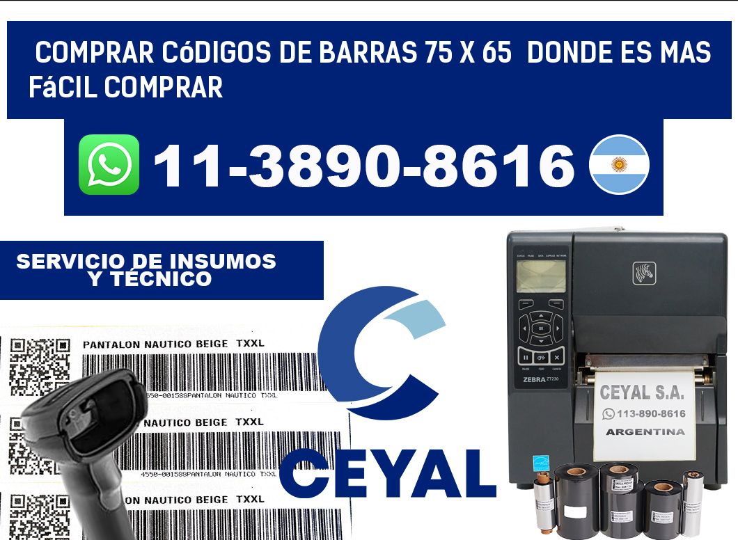 Comprar códigos de barras 75 x 65 Donde es mas fácil comprar