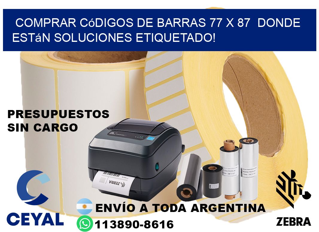 Comprar códigos de barras 77 x 87 donde están soluciones etiquetado!