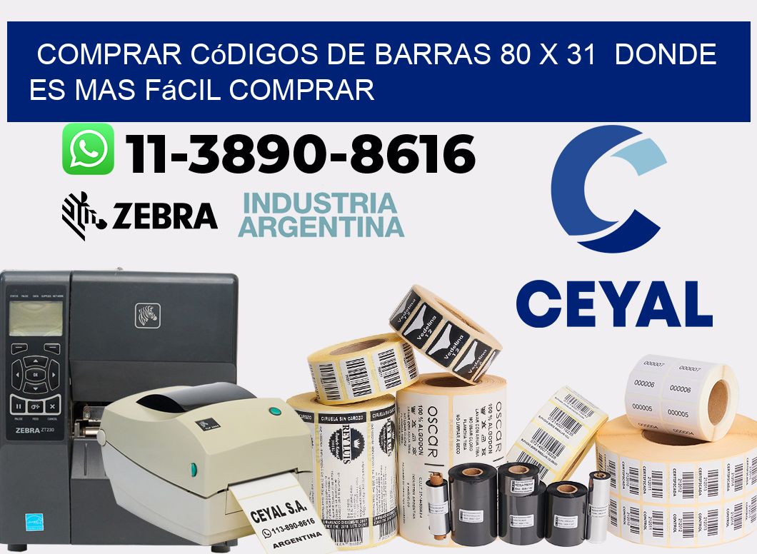 Comprar códigos de barras 80 x 31  Donde es mas fácil comprar