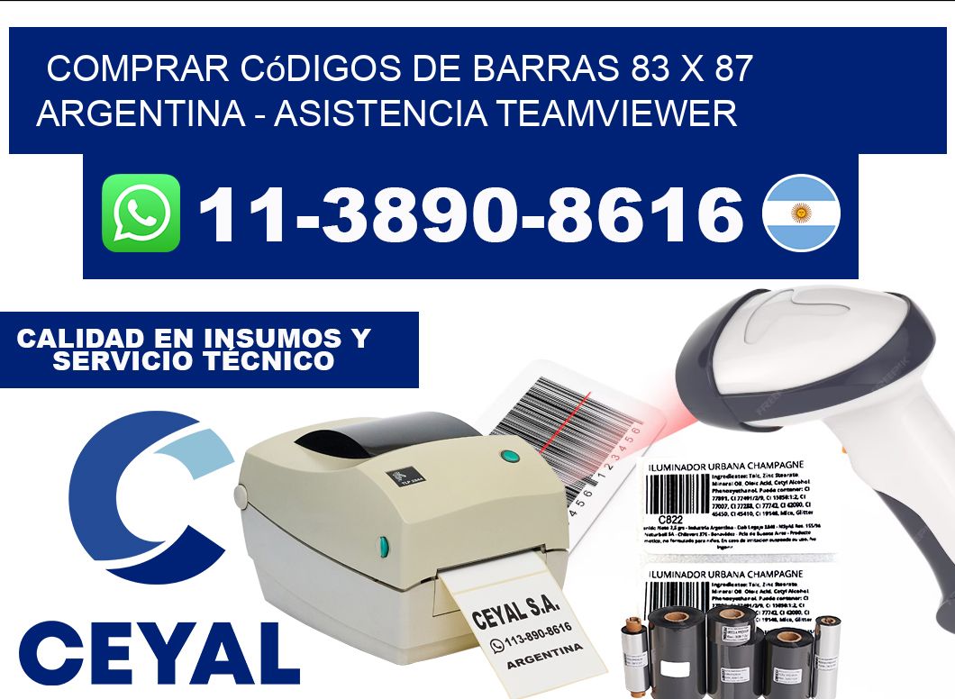 Comprar códigos de barras 83 x 87 argentina - asistencia teamviewer