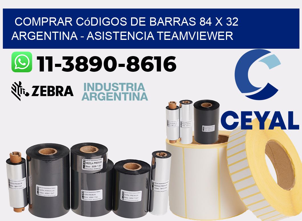 Comprar códigos de barras 84 x 32 argentina - asistencia teamviewer