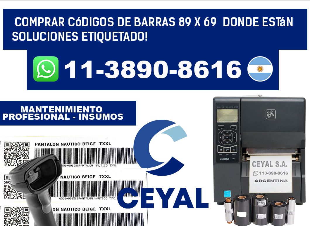 Comprar códigos de barras 89 x 69 donde están soluciones etiquetado!