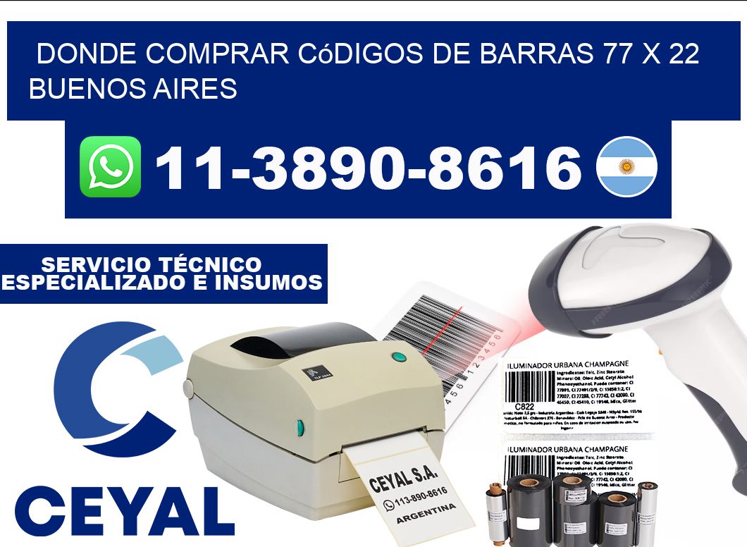 Donde Comprar códigos de barras 77 x 22  Buenos Aires