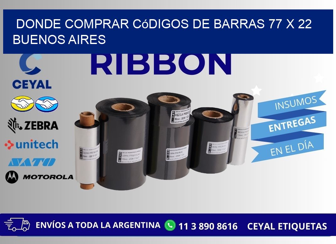 Donde Comprar códigos de barras 77 x 22  Buenos Aires
