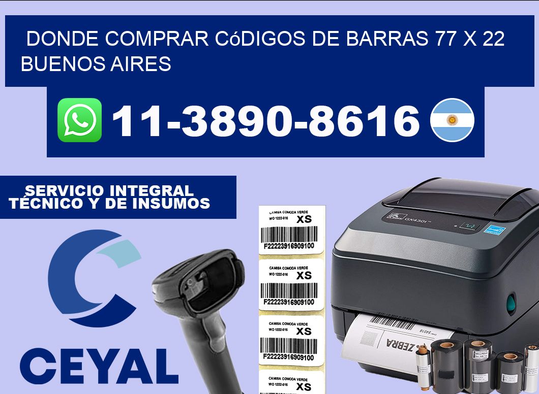 Donde Comprar códigos de barras 77 x 22  Buenos Aires