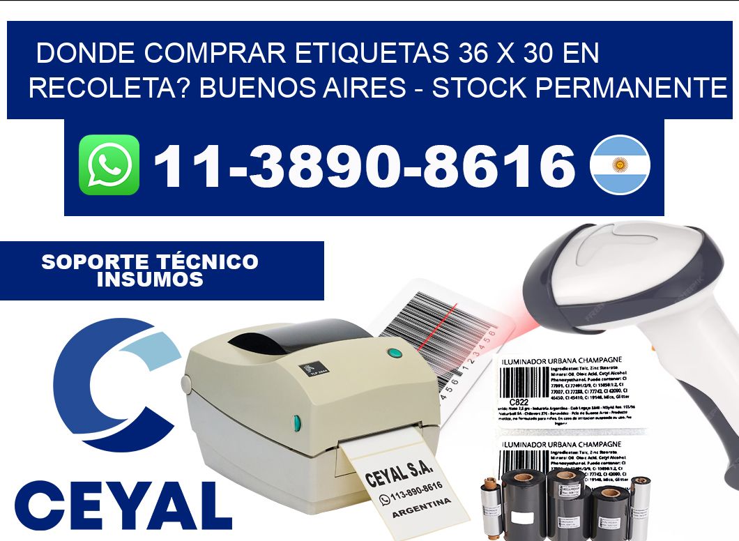 Donde Comprar etiquetas 36 x 30 en RECOLETA? Buenos Aires - Stock permanente