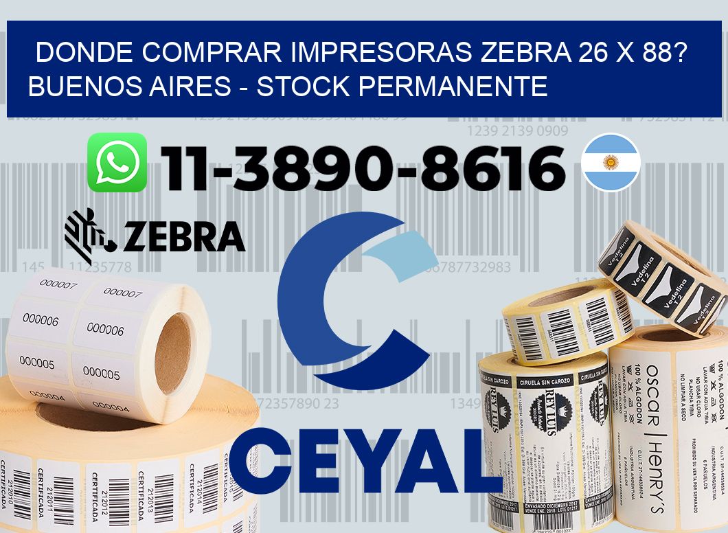 Donde Comprar impresoras zebra 26 x 88? Buenos Aires - Stock permanente