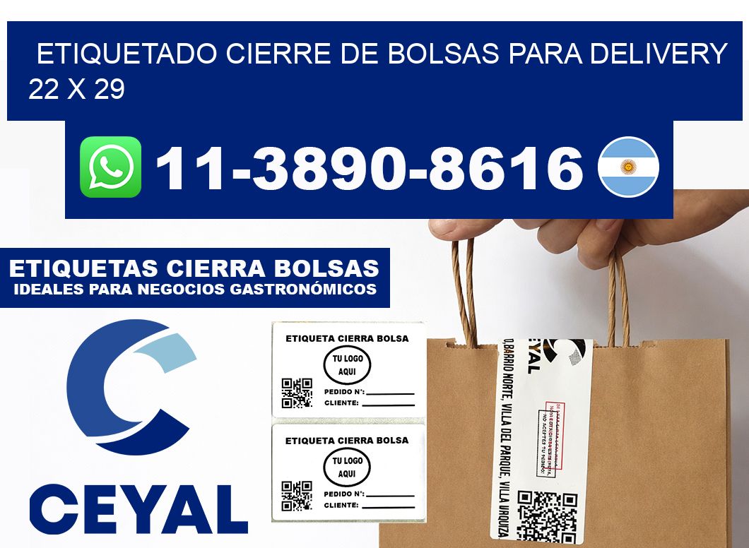 ETIQUETADO CIERRE DE BOLSAS PARA DELIVERY 22 x 29