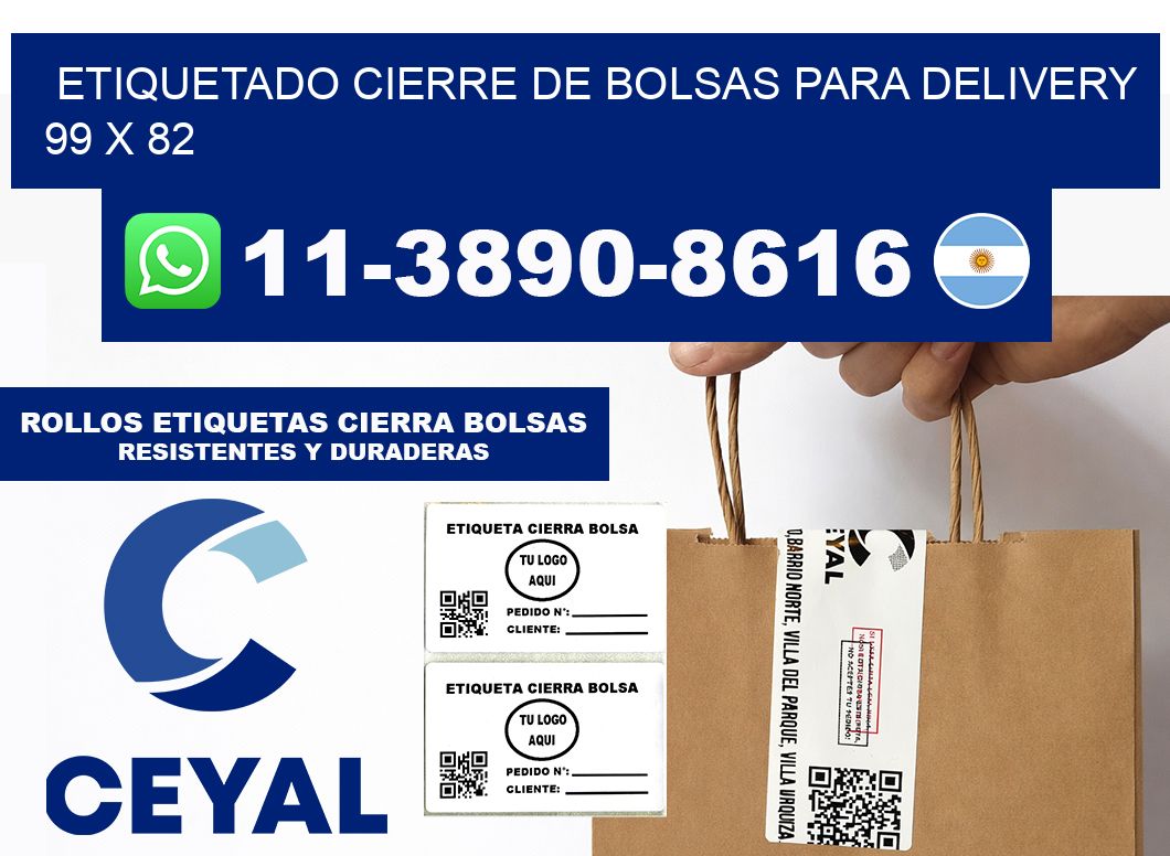ETIQUETADO CIERRE DE BOLSAS PARA DELIVERY 99 x 82
