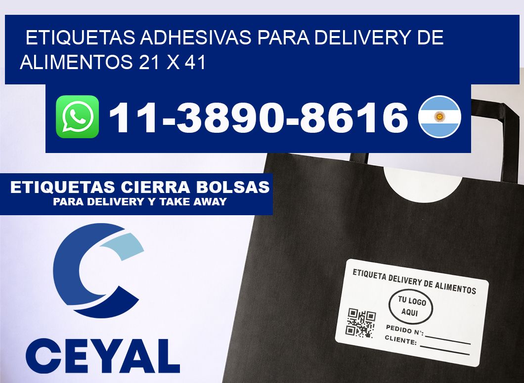 ETIQUETAS ADHESIVAS PARA DELIVERY DE ALIMENTOS 21 x 41