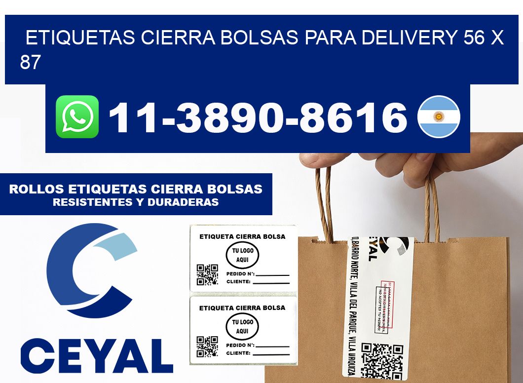 ETIQUETAS CIERRA BOLSAS PARA DELIVERY 56 x 87