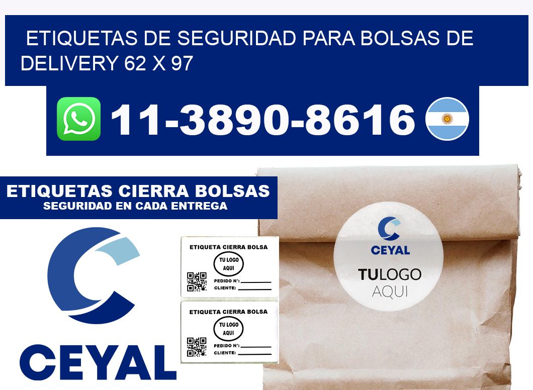 ETIQUETAS DE SEGURIDAD PARA BOLSAS DE DELIVERY 62 x 97