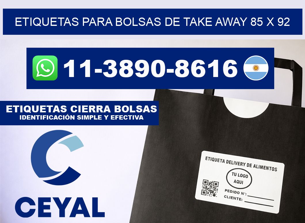 ETIQUETAS PARA BOLSAS DE TAKE AWAY 85 x 92
