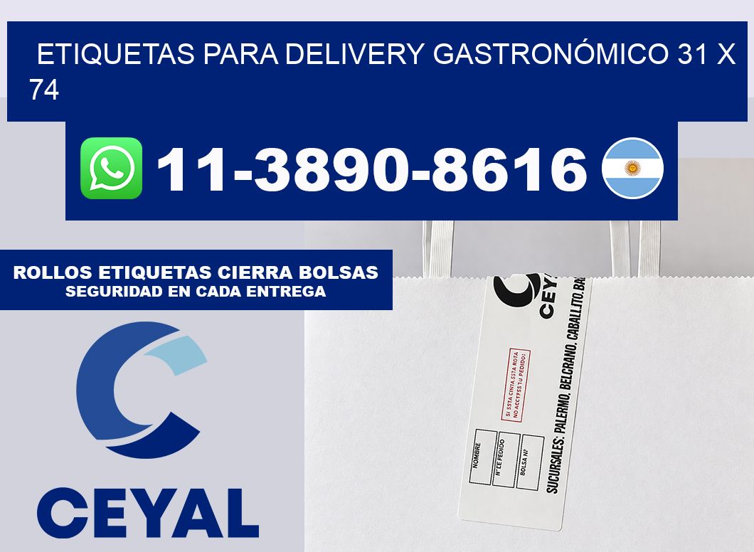 ETIQUETAS PARA DELIVERY GASTRONÓMICO 31 x 74