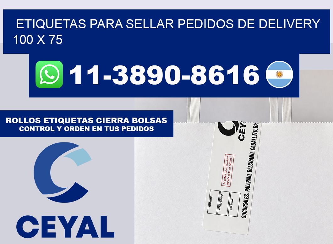 ETIQUETAS PARA SELLAR PEDIDOS DE DELIVERY 100 x 75