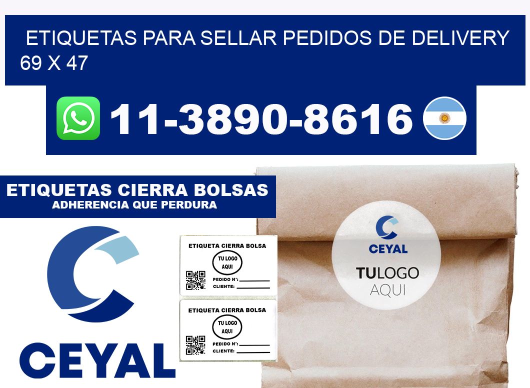 ETIQUETAS PARA SELLAR PEDIDOS DE DELIVERY 69 x 47