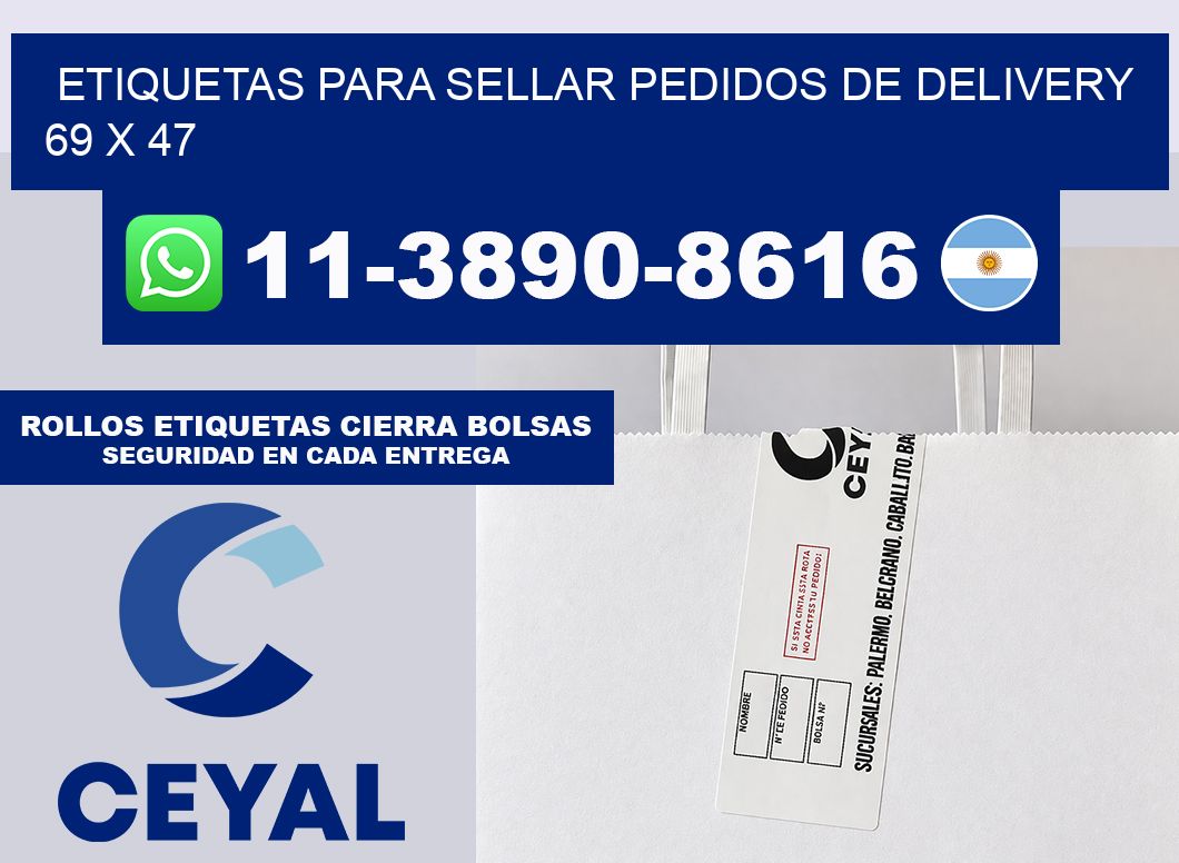 ETIQUETAS PARA SELLAR PEDIDOS DE DELIVERY 69 x 47