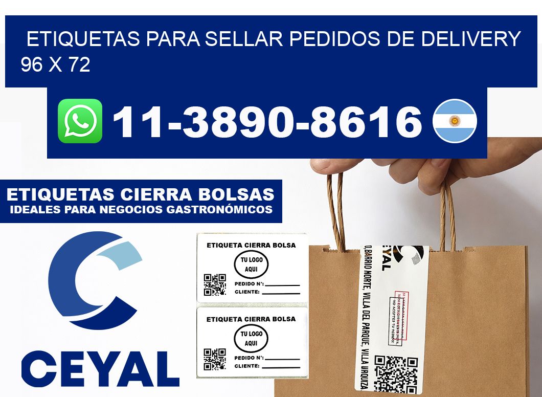 ETIQUETAS PARA SELLAR PEDIDOS DE DELIVERY 96 x 72