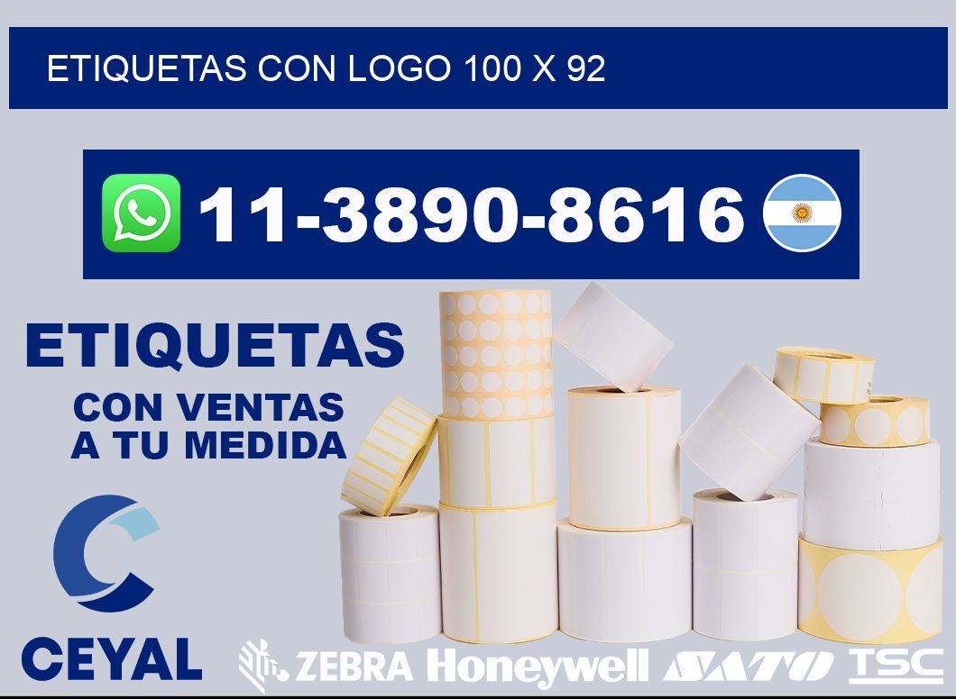Etiquetas con logo 100 x 92
