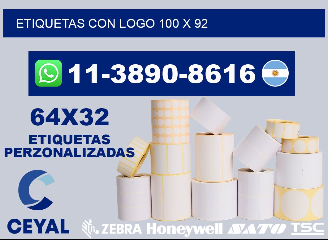 Etiquetas con logo 100 x 92