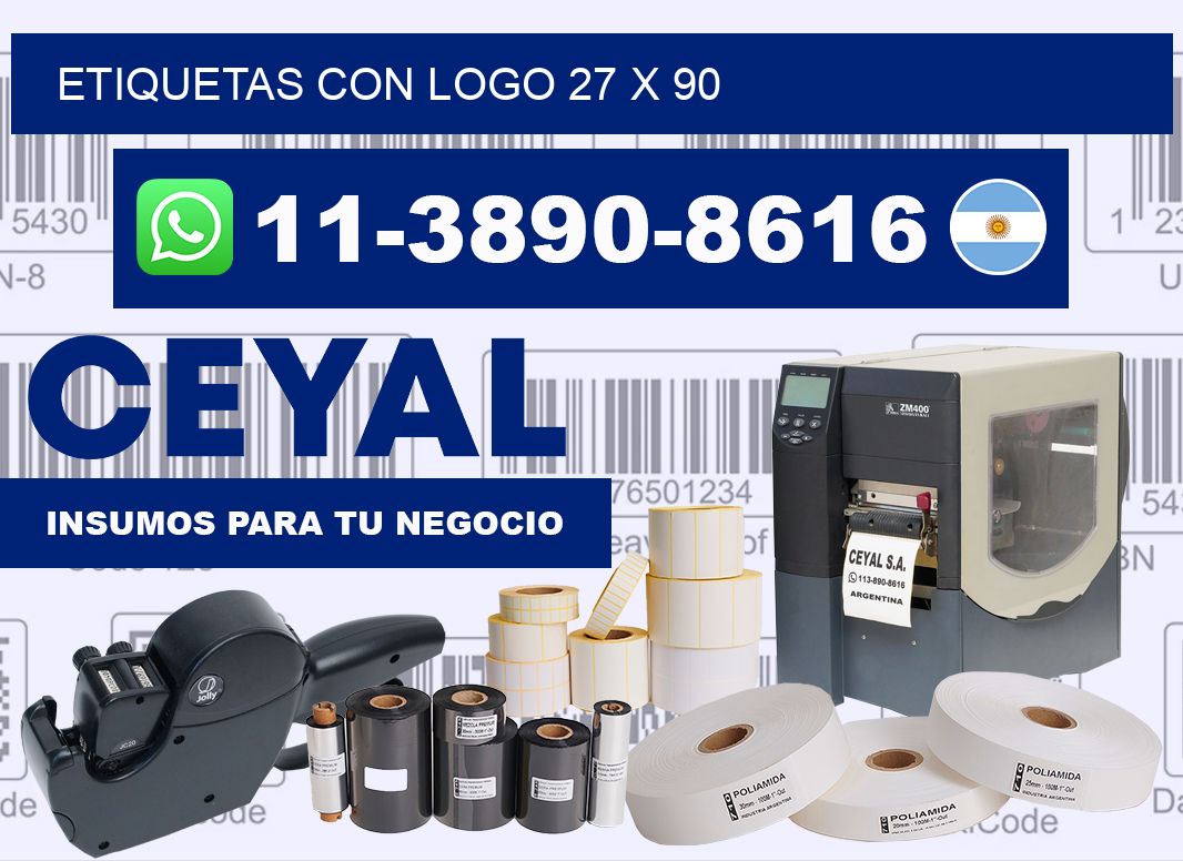 Etiquetas con logo 27 x 90
