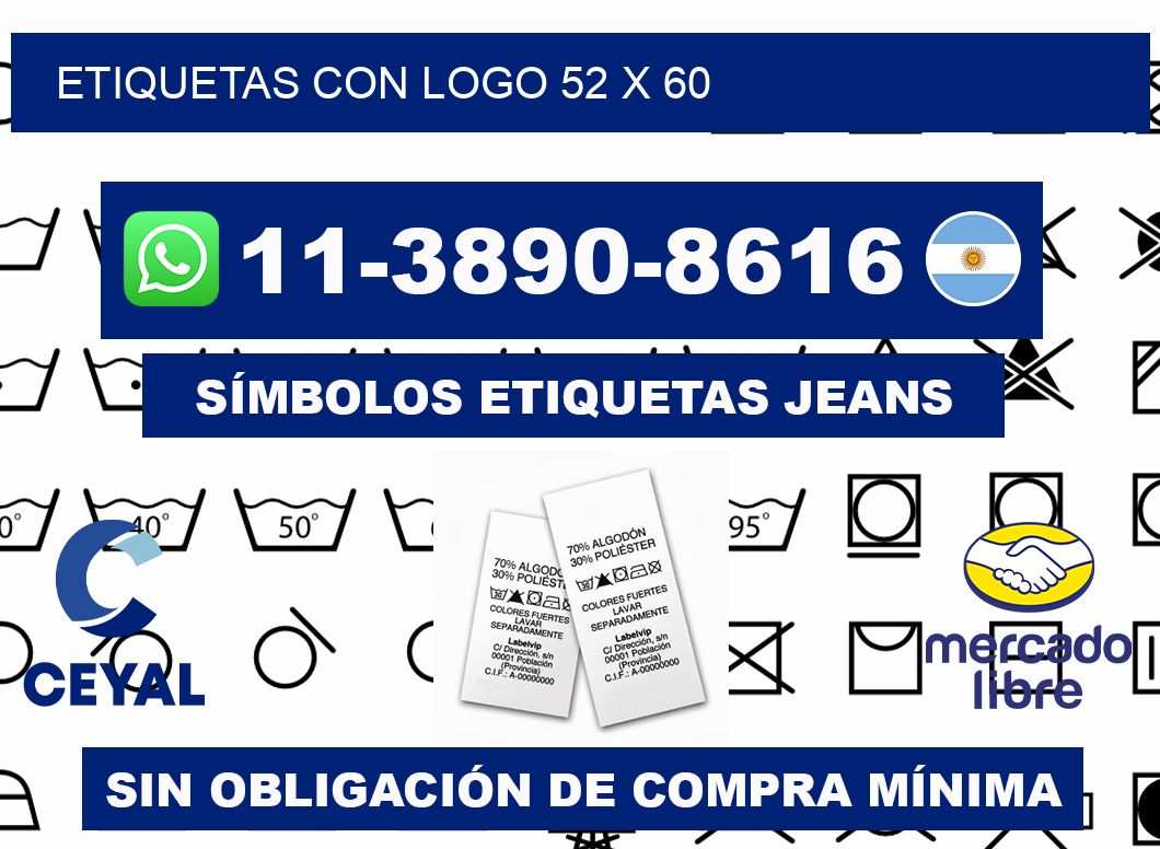 Etiquetas con logo 52 x 60