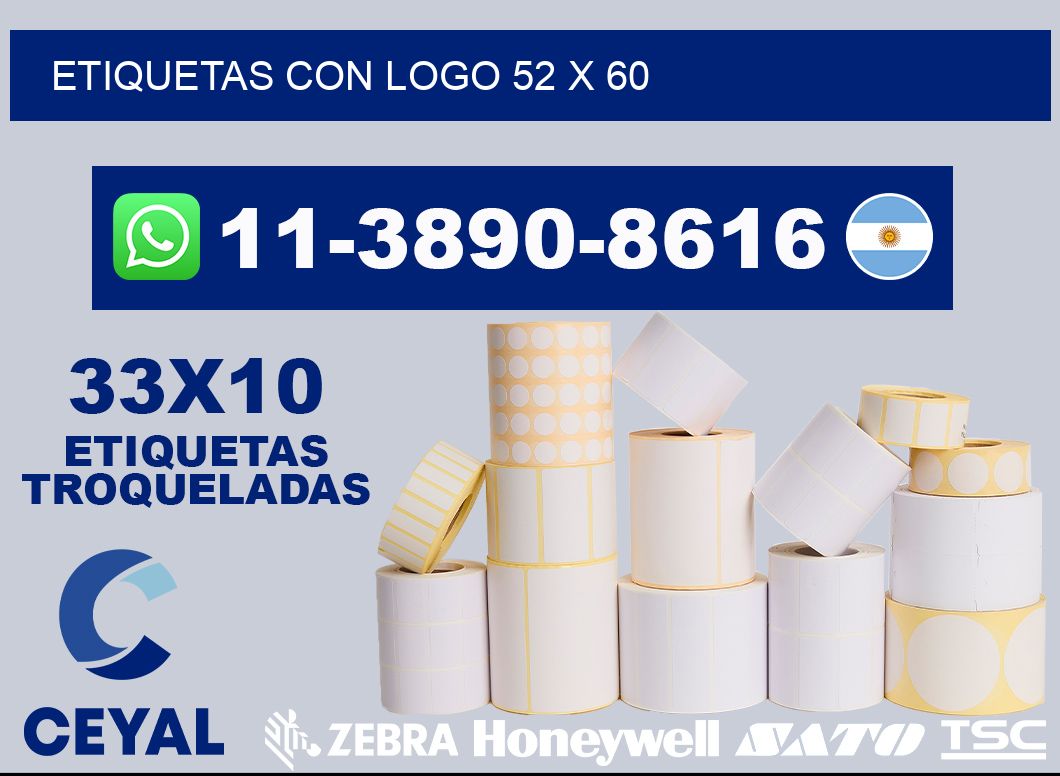 Etiquetas con logo 52 x 60
