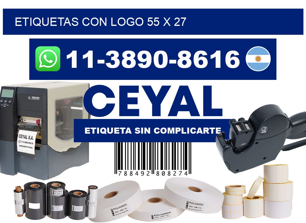 Etiquetas con logo 55 x 27