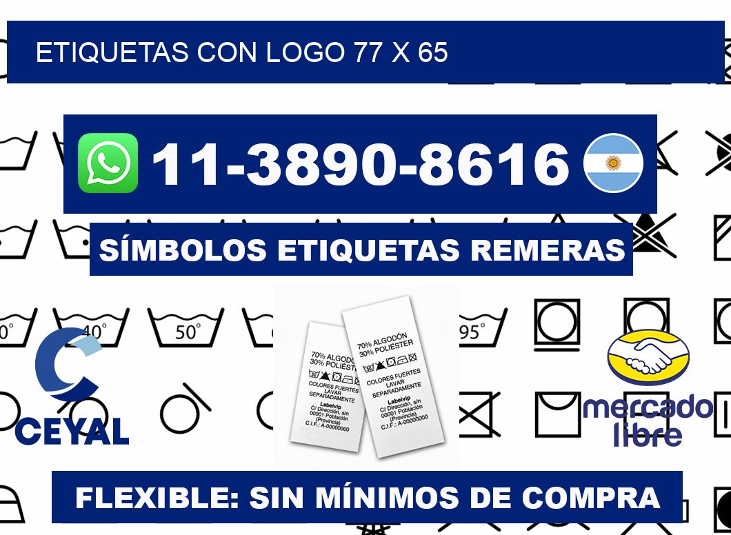 Etiquetas con logo 77 x 65