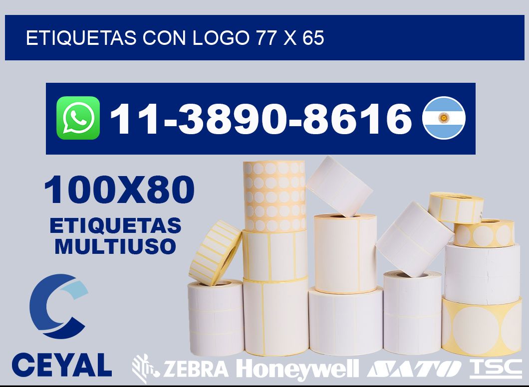 Etiquetas con logo 77 x 65