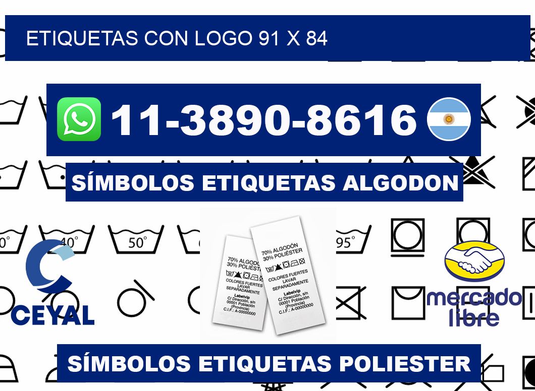 Etiquetas con logo 91 x 84