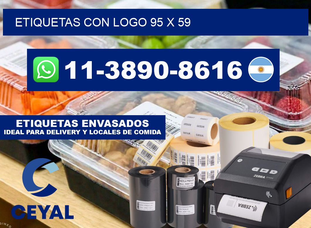 Etiquetas con logo 95 x 59