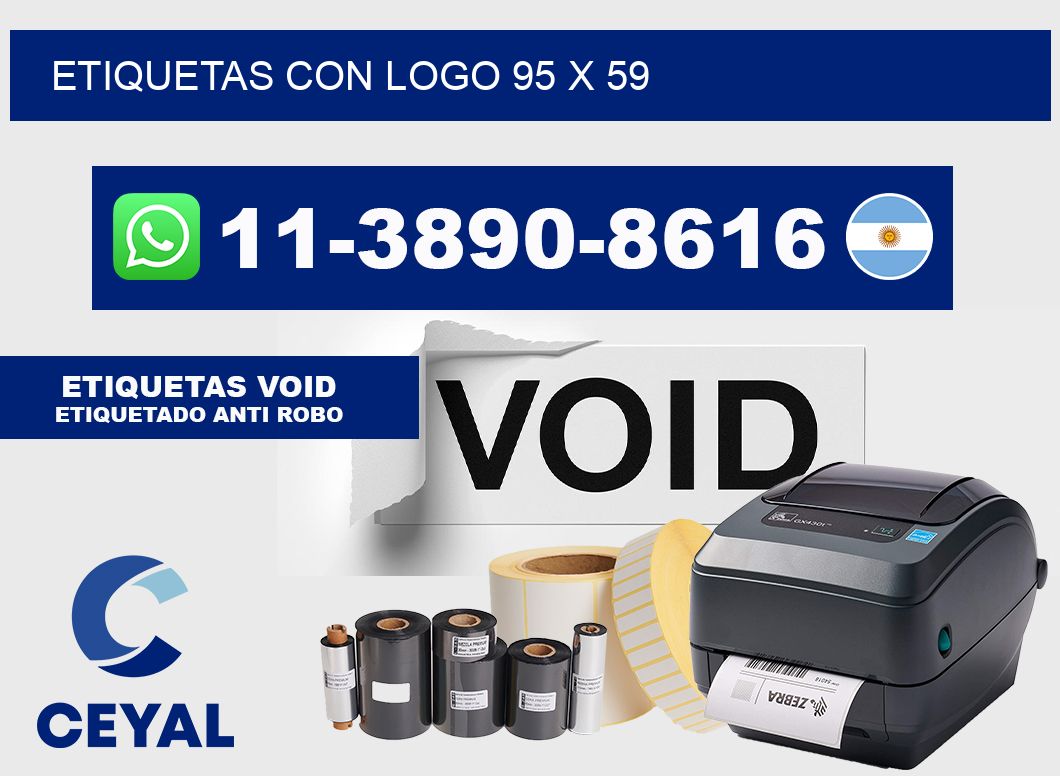 Etiquetas con logo 95 x 59