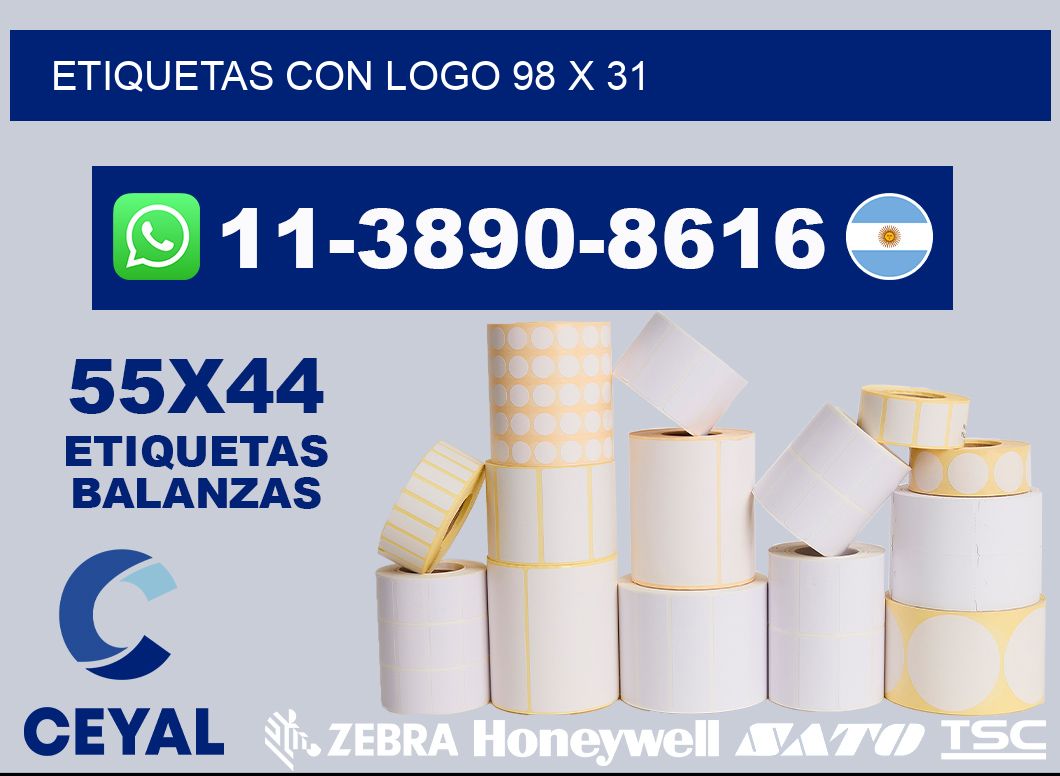 Etiquetas con logo 98 x 31