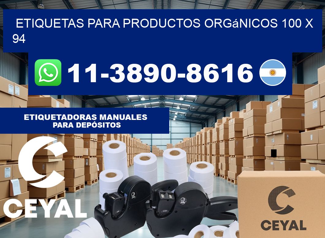 Etiquetas para productos orgánicos 100 x 94