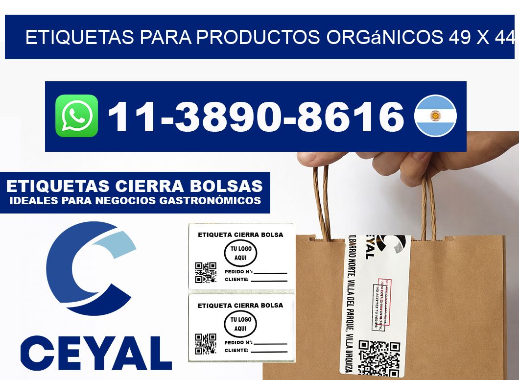 Etiquetas para productos orgánicos 49 x 44