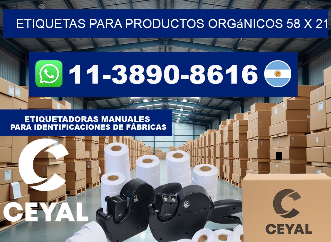Etiquetas para productos orgánicos 58 x 21