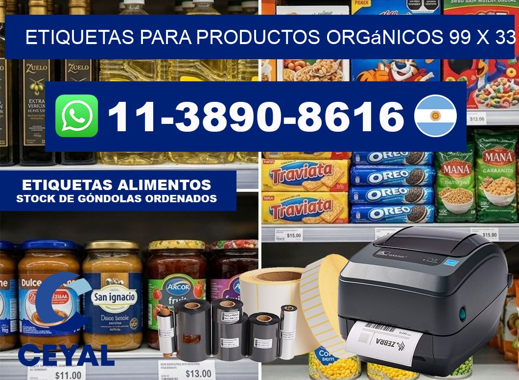 Etiquetas para productos orgánicos 99 x 33