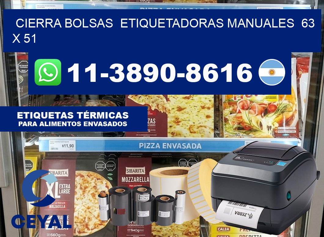 cierra bolsas  Etiquetadoras Manuales  63 x 51