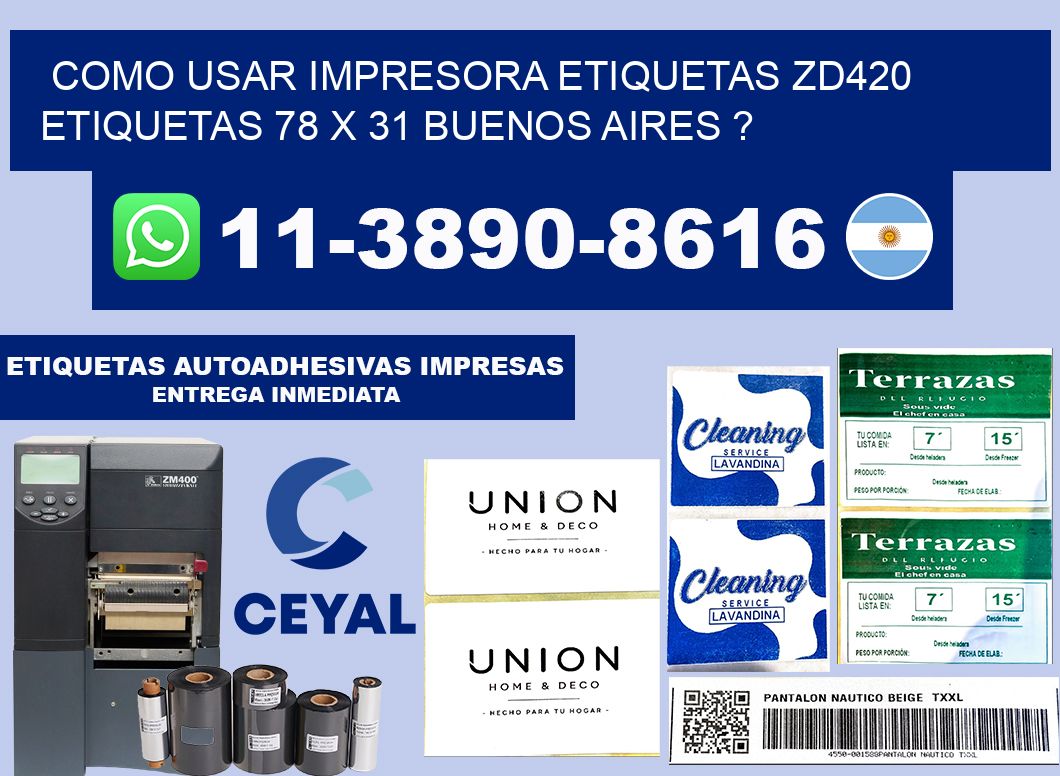 como usar impresora etiquetas zd420 etiquetas 78 x 31 Buenos Aires ?