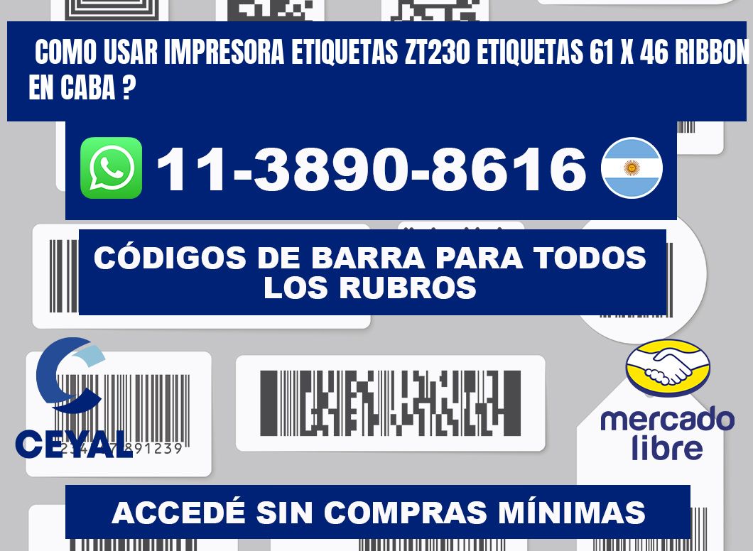como usar impresora etiquetas zt230 etiquetas 61 x 46 ribbon en CABA ?