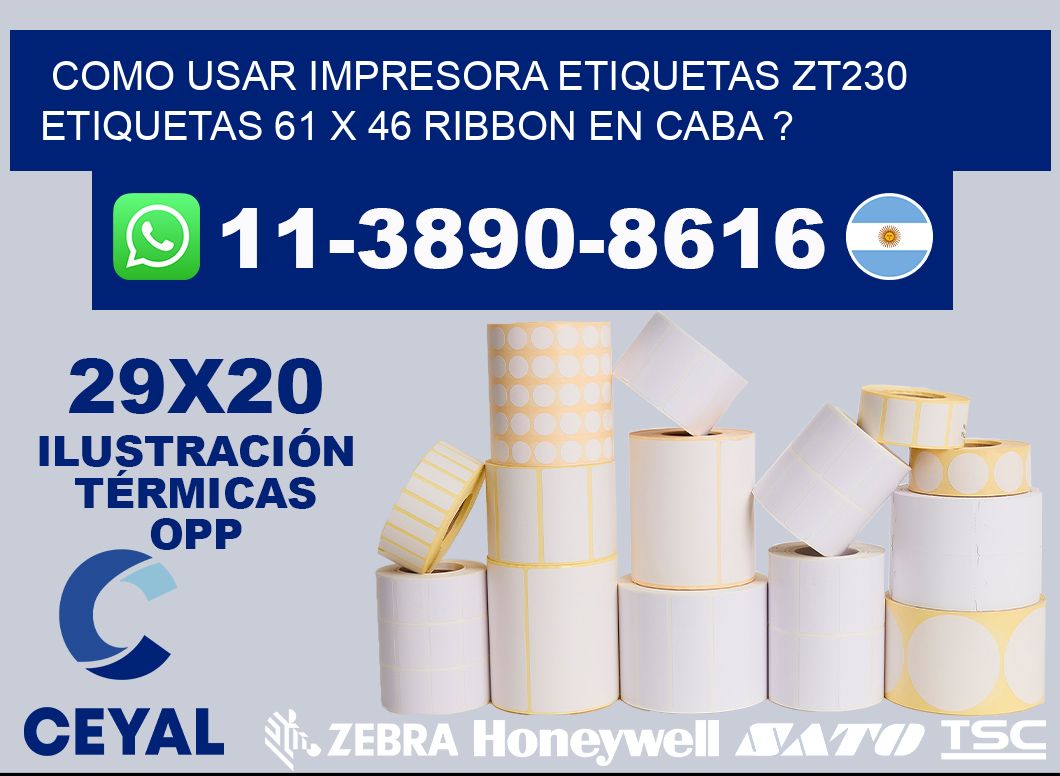 como usar impresora etiquetas zt230 etiquetas 61 x 46 ribbon en CABA ?