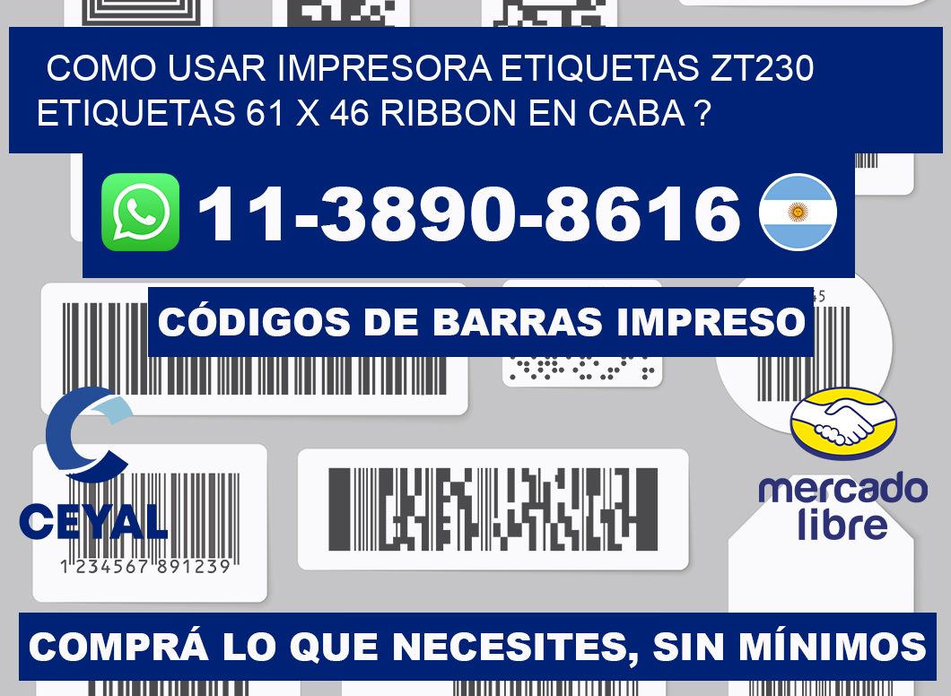 como usar impresora etiquetas zt230 etiquetas 61 x 46 ribbon en CABA ?