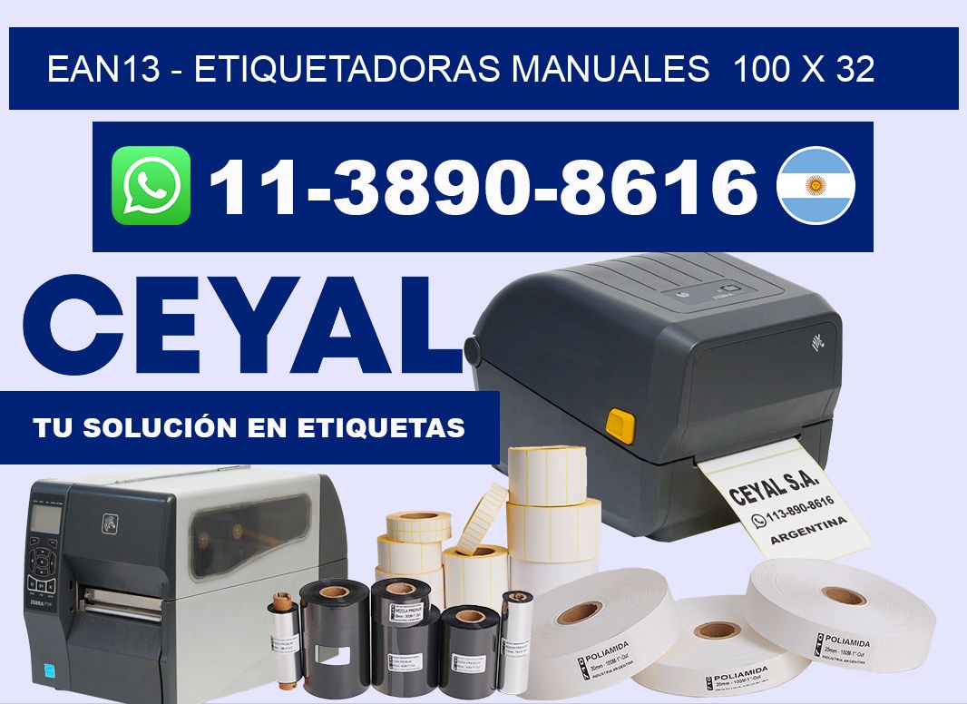 ean13 - Etiquetadoras Manuales  100 x 32