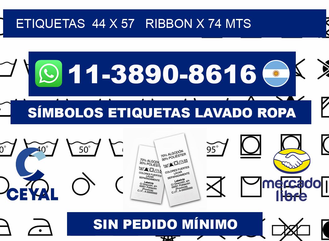 etiquetas 44 x 57 ribbon x 74 mts
